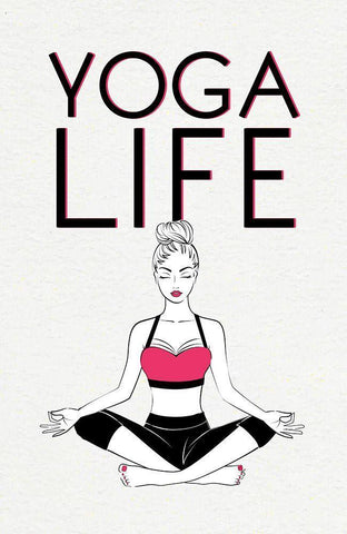 Yoga Life White Modern Wood Framed Art Print with Double Matting by Aesthete