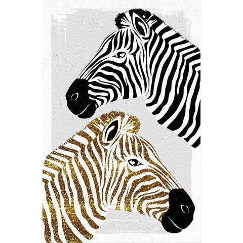 Zebras Black Modern Wood Framed Art Print with Double Matting by Aesthete