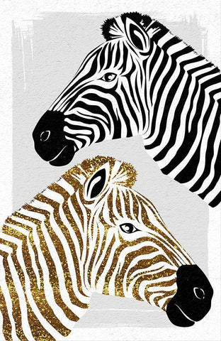 Zebras Black Ornate Wood Framed Art Print with Double Matting by Aesthete