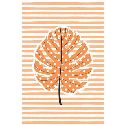 Autumn Dot Leave White Modern Wood Framed Art Print by Aesthete