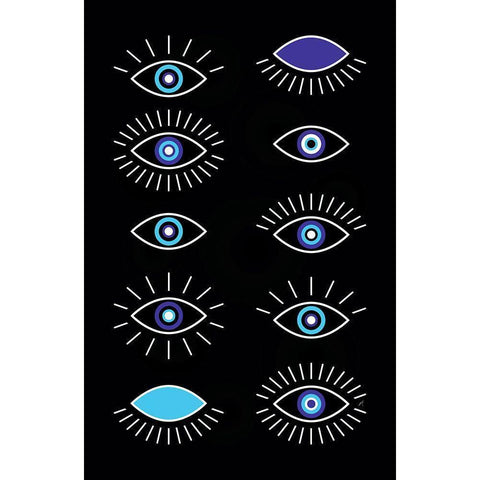 Just Eyes White Modern Wood Framed Art Print by Aesthete