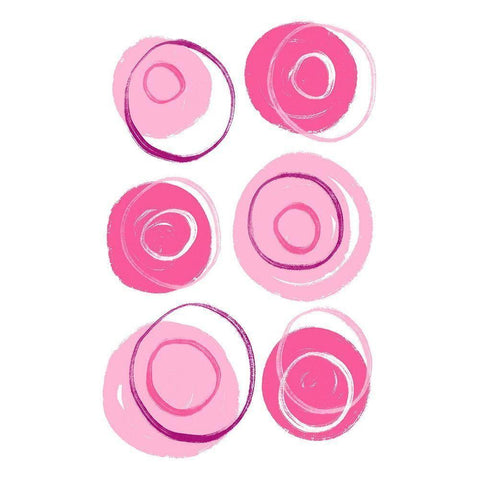 Buttons Pink White Modern Wood Framed Art Print by Aesthete