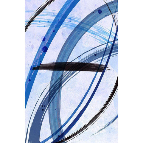 Blue Paint White Modern Wood Framed Art Print by Aesthete