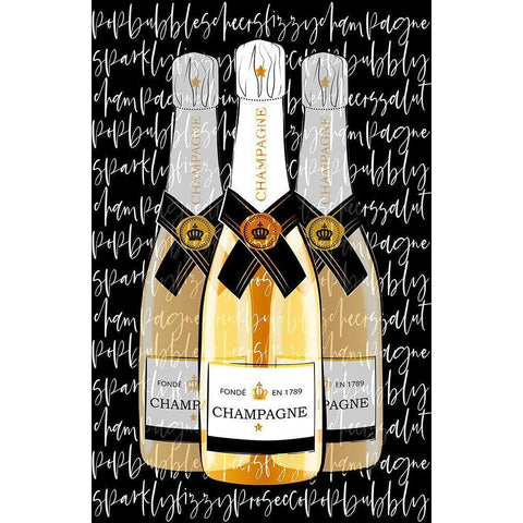 Black Champagne White Modern Wood Framed Art Print by Aesthete