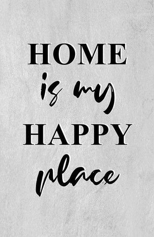 Happy Home White Modern Wood Framed Art Print with Double Matting by Aesthete