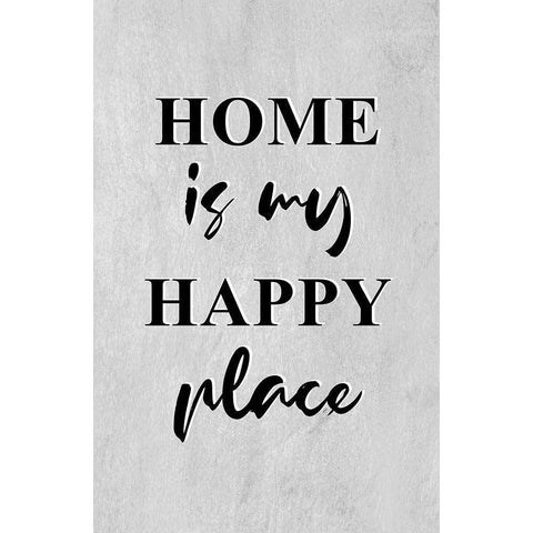 Happy Home Black Modern Wood Framed Art Print with Double Matting by Aesthete