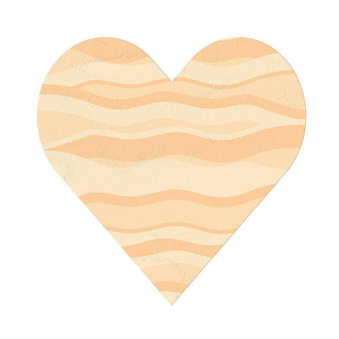 Wave Heart White Modern Wood Framed Art Print with Double Matting by Aesthete