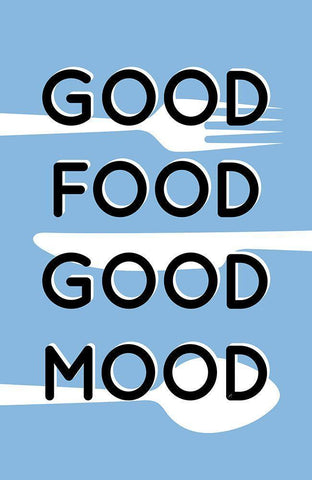 Good Food White Modern Wood Framed Art Print with Double Matting by Aesthete