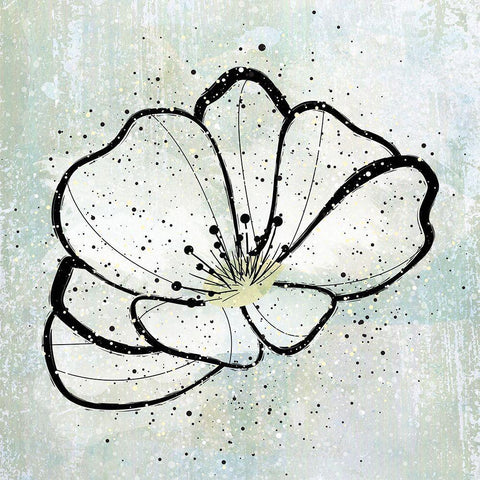 Dusty Flower2 White Modern Wood Framed Art Print with Double Matting by Aesthete