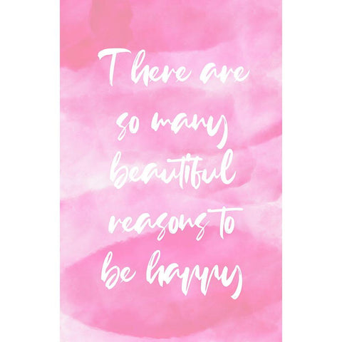 Pink Reasons Quote Black Modern Wood Framed Art Print with Double Matting by Aesthete