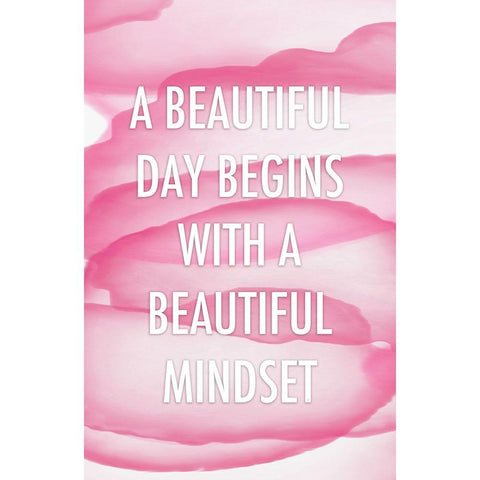 Pink Beautiful Mindset Quote Black Modern Wood Framed Art Print with Double Matting by Aesthete