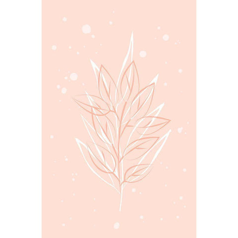 Peach Grass White Modern Wood Framed Art Print by Aesthete