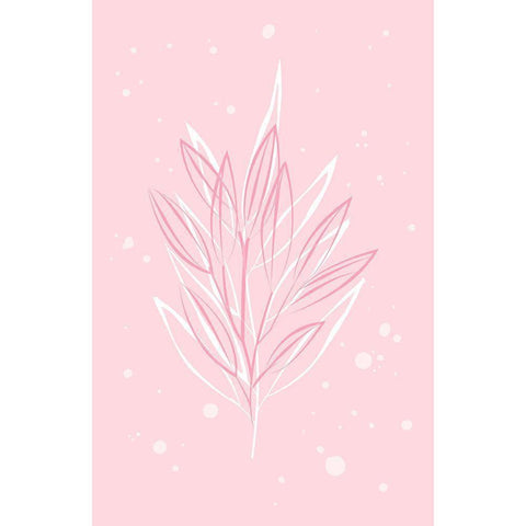 Pink Grass White Modern Wood Framed Art Print by Aesthete