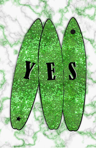 Yes Surt Green Black Ornate Wood Framed Art Print with Double Matting by Aesthete