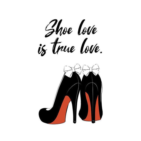 True Love Black Modern Wood Framed Art Print with Double Matting by Aesthete