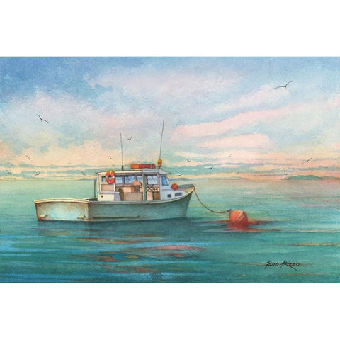 At Anchor Black Modern Wood Framed Art Print by Rizzo, Gene