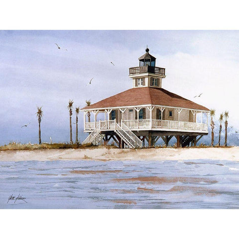 Boca Grand Lighthouse - Fl. Black Modern Wood Framed Art Print with Double Matting by Rizzo, Gene