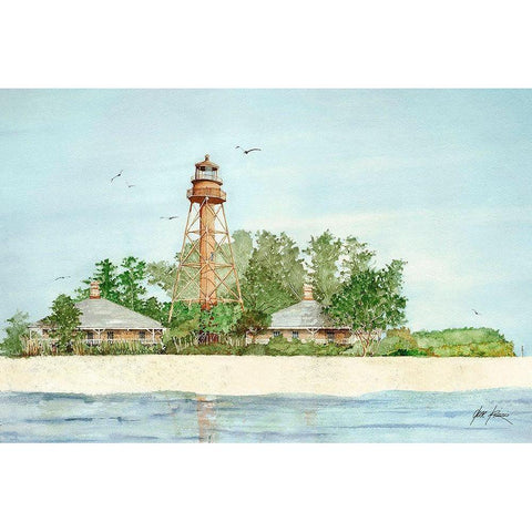 Sanibel Island, Florida White Modern Wood Framed Art Print by Rizzo, Gene