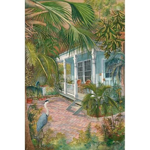 Conch Cottage White Modern Wood Framed Art Print by Rizzo, Gene