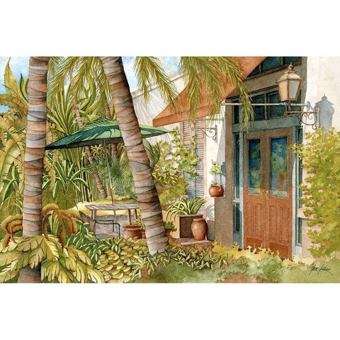 Courtyard White Modern Wood Framed Art Print by Rizzo, Gene