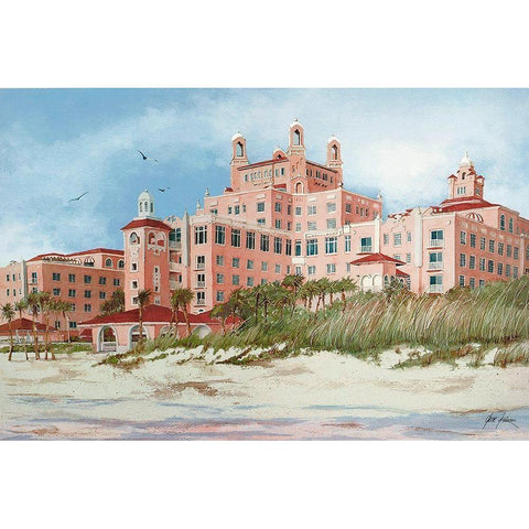 Don CeSar Resort Black Modern Wood Framed Art Print with Double Matting by Rizzo, Gene