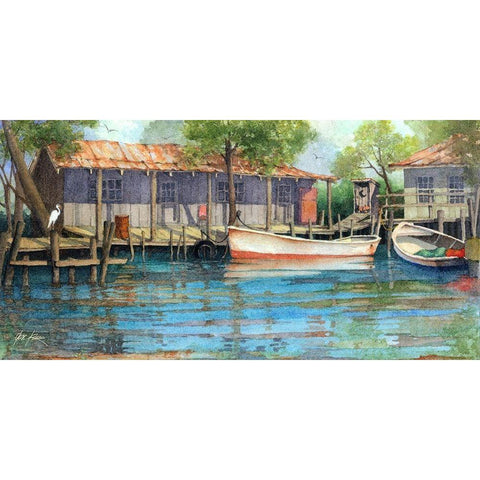 Swamp Life - Panorama Gold Ornate Wood Framed Art Print with Double Matting by Rizzo, Gene