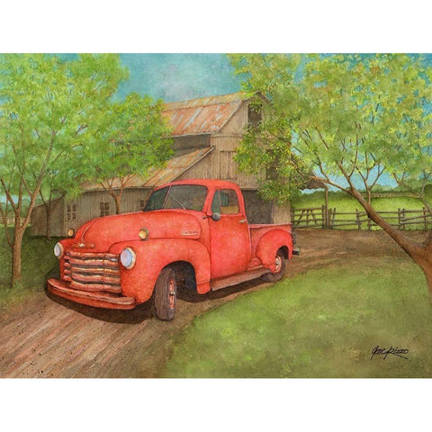 Down on the Farm Black Modern Wood Framed Art Print with Double Matting by Rizzo, Gene