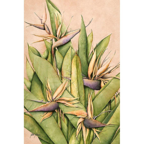 Yellow Bird Of Paradise Black Modern Wood Framed Art Print with Double Matting by Rizzo, Gene