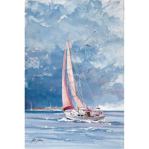 Misty Black Modern Wood Framed Art Print with Double Matting by Rizzo, Gene