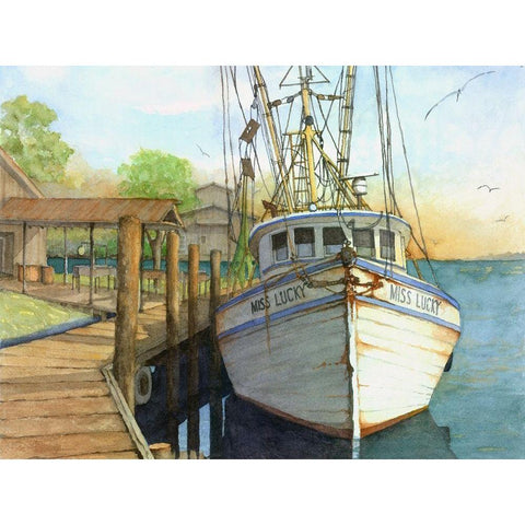 Miss Lucky Black Modern Wood Framed Art Print by Rizzo, Gene