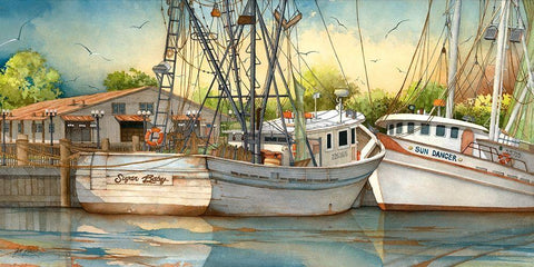 Sugar Baby White Modern Wood Framed Art Print with Double Matting by Rizzo, Gene