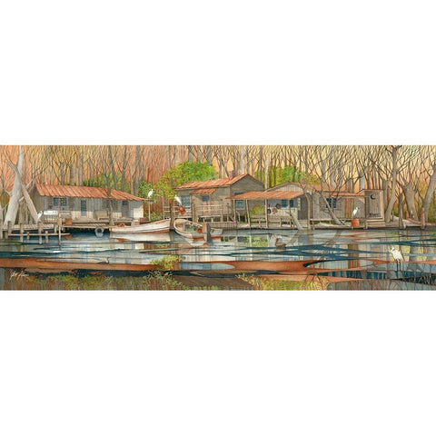 Black Bayou White Modern Wood Framed Art Print by Rizzo, Gene