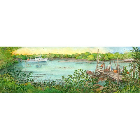Backwater White Modern Wood Framed Art Print by Rizzo, Gene