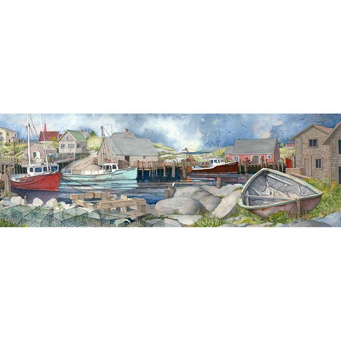 Cozy Cove White Modern Wood Framed Art Print by Rizzo, Gene