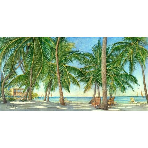 Lifes A Beach Gold Ornate Wood Framed Art Print with Double Matting by Rizzo, Gene