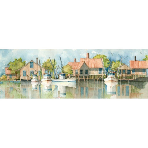 Lazy Bayou White Modern Wood Framed Art Print by Rizzo, Gene