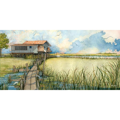 Pathway To Paradise Gold Ornate Wood Framed Art Print with Double Matting by Rizzo, Gene