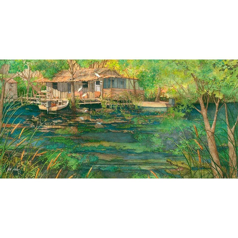 The Swamp - Panorama Gold Ornate Wood Framed Art Print with Double Matting by Rizzo, Gene