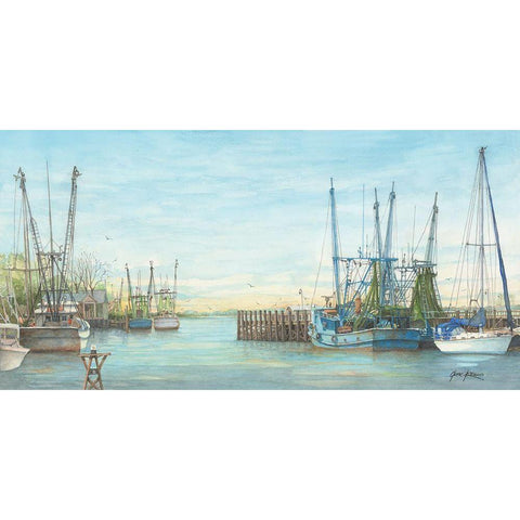 Western Glow-Shem Creek Black Modern Wood Framed Art Print with Double Matting by Rizzo, Gene