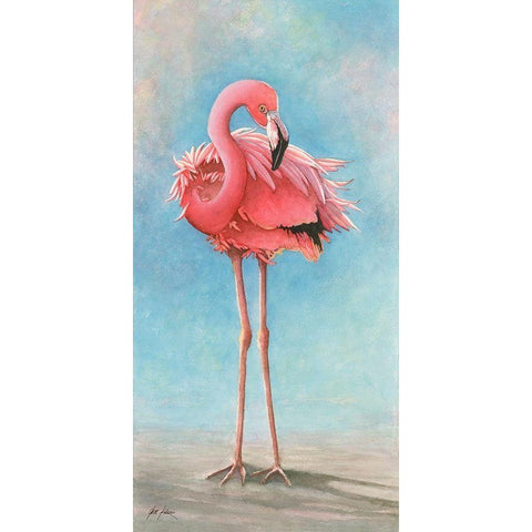 Flamingo - Sam Gold Ornate Wood Framed Art Print with Double Matting by Rizzo, Gene