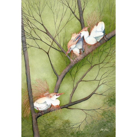 Threes A Crowd Black Modern Wood Framed Art Print with Double Matting by Rizzo, Gene