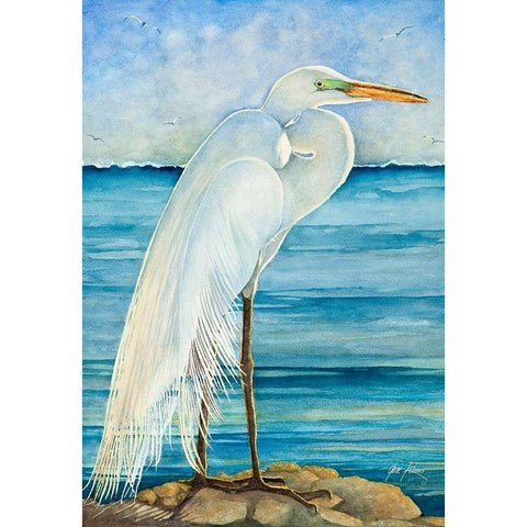 The Lookout White Modern Wood Framed Art Print by Rizzo, Gene