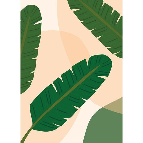 Banana Leaf Black Modern Wood Framed Art Print with Double Matting by Hollie, Jasmine