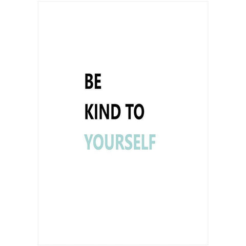 Be Kind White Modern Wood Framed Art Print by Mi, Suki