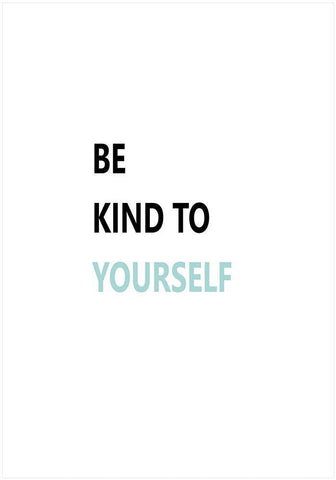 Be Kind White Modern Wood Framed Art Print with Double Matting by Mi, Suki