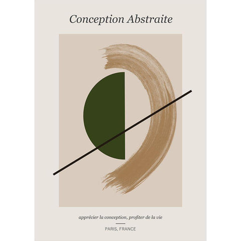 Conception Abstraite Black Modern Wood Framed Art Print with Double Matting by Ratcliffe, Tiffany