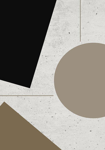 Concrete Shapes No.1 White Modern Wood Framed Art Print with Double Matting by Ratcliffe, Tiffany