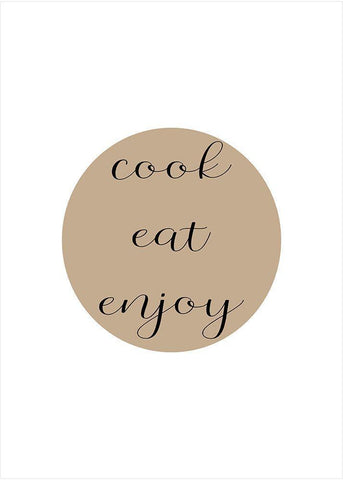 Cook Eat Enjoy Black Ornate Wood Framed Art Print with Double Matting by Mi, Suki