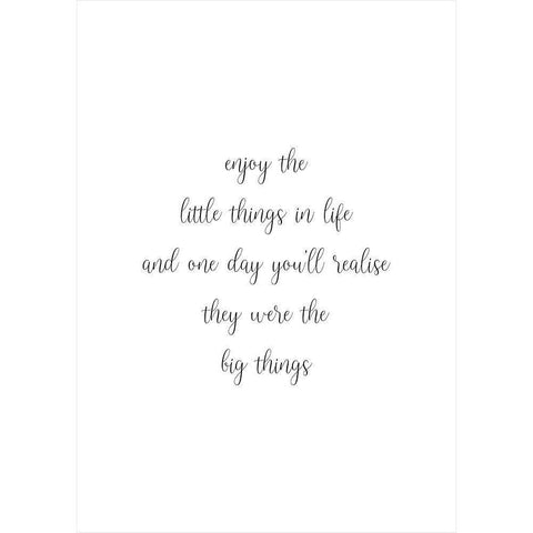 Enjoy the Little Things White Modern Wood Framed Art Print by Mi, Suki