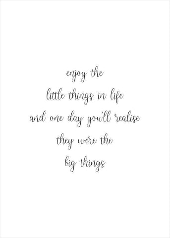 Enjoy the Little Things White Modern Wood Framed Art Print with Double Matting by Mi, Suki